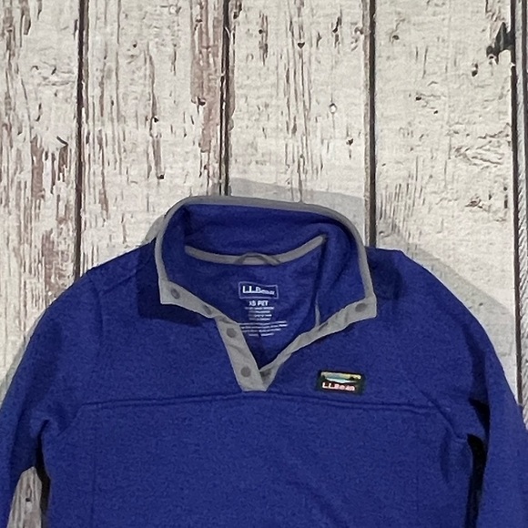 Women's Blue L.L. Bean Snap T Pullover Better Sweater Fleece Jacket - Picture 2 of 8